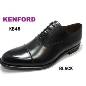 KENFORD日本製造 直頭牛皮3E寬版 男士商務鞋 黑