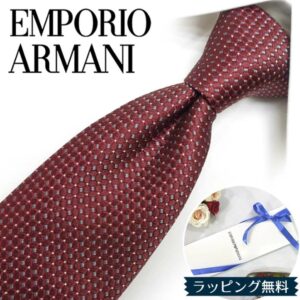 Emporio Armani 男士領帶 波爾多紅/灰色