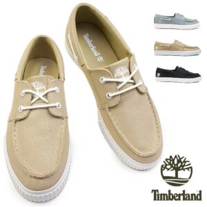Timberland 男士 Milo Bay Lo Boat 帆布船鞋