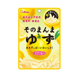 LION獅王 日本進口直郵口感酸甜開胃攜帶方便零食伴手禮果皮糖 菓子皮絲糖【柚子】 23g
